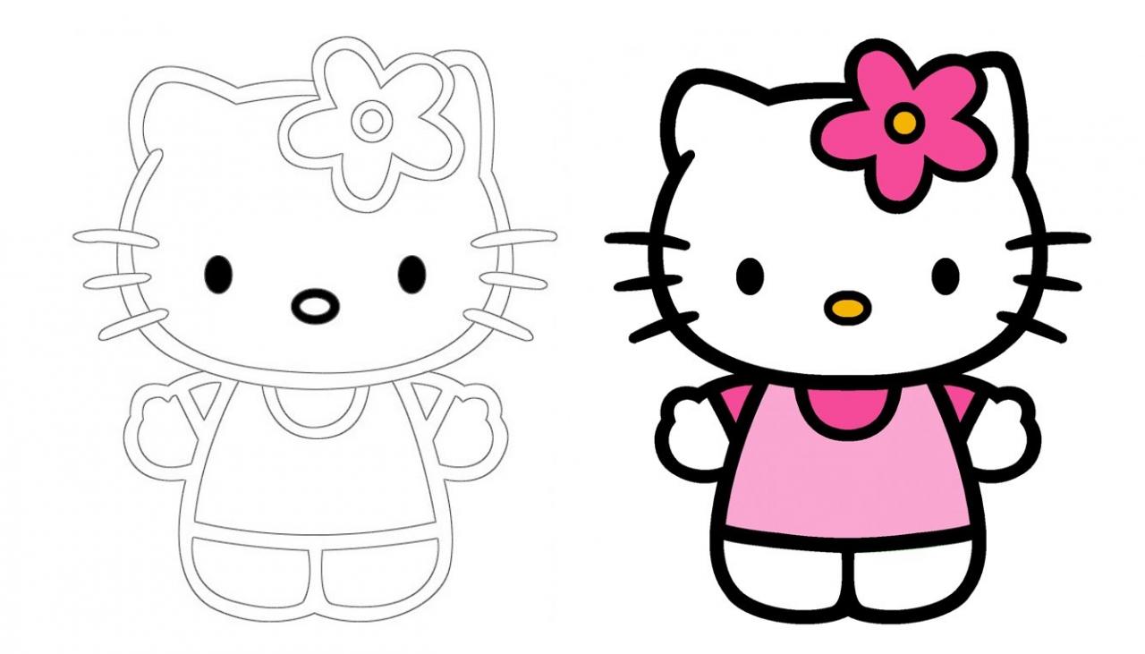 Срисовка рисунков hello kitty